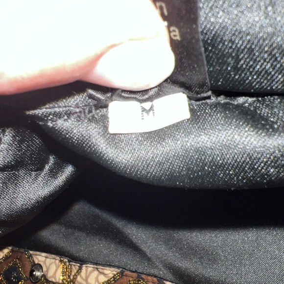 Vintage Vest Womens Med Brown Beaded Steampunk Whimsigoth Boho 90s Batik Tienda - Picture 11 of 16